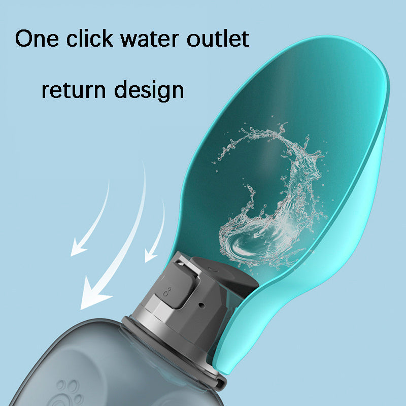 800ml Leakproof Dog Water Bottle with Foldable Bowl