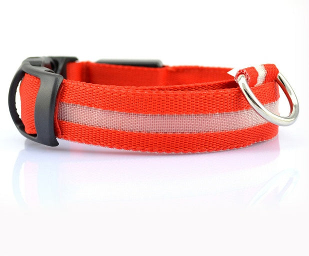 LED Safety Dog Collar - Rechargeable Light-Up Pet Collar