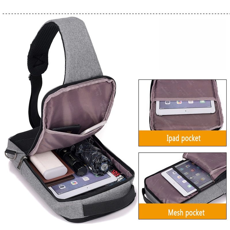 Smart Security Chest Bag with USB Charging