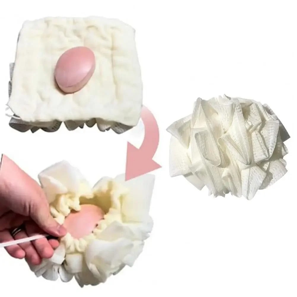 2-in-1 Loofah Bath Towel - Travel Size