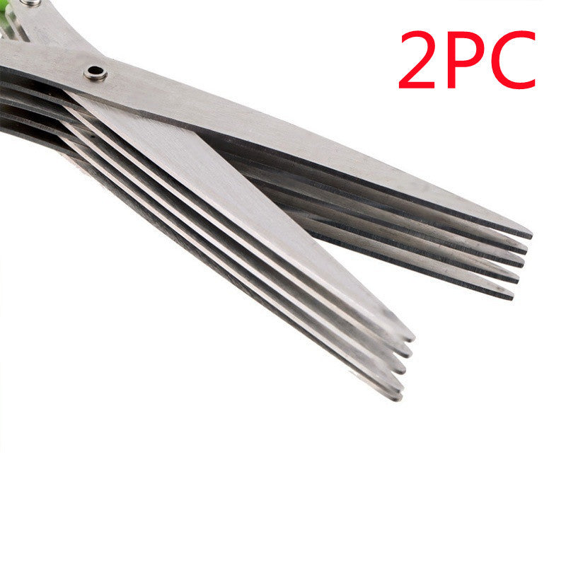 Multi-Layer Herb Scissors – Stainless Steel Green Onion & Spice Cutter