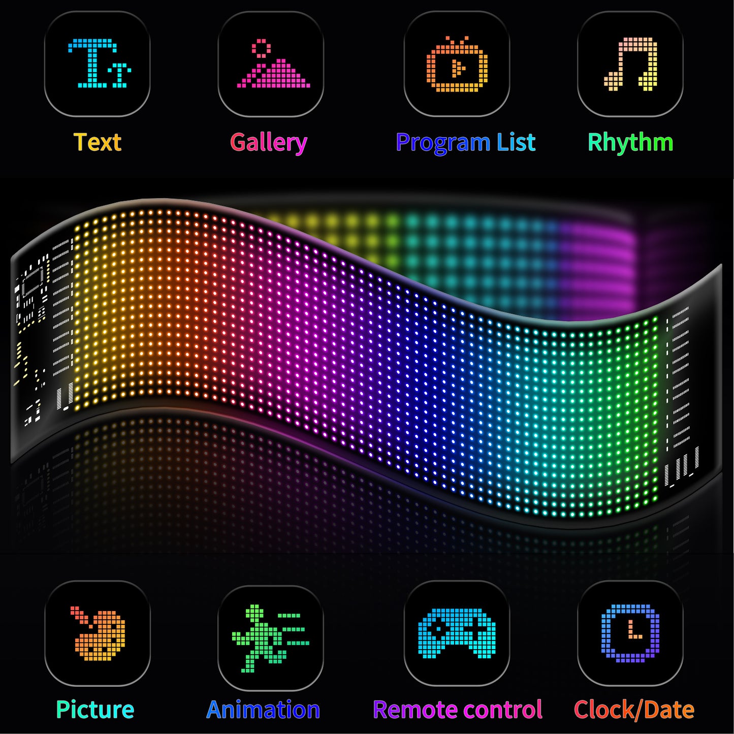 14" Programmable Pixel Panel with Preloaded Animations