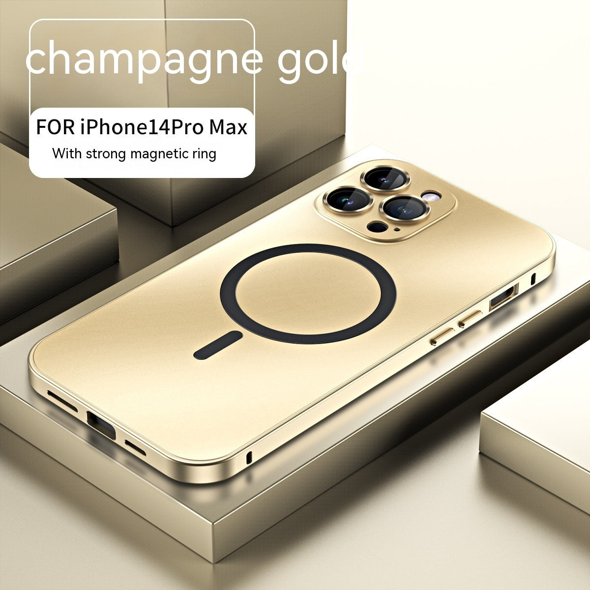 Magnetic Single-Sided Spring Fastener Phone Case with Lens Protector – Anti-Wear & Heat Dissipation