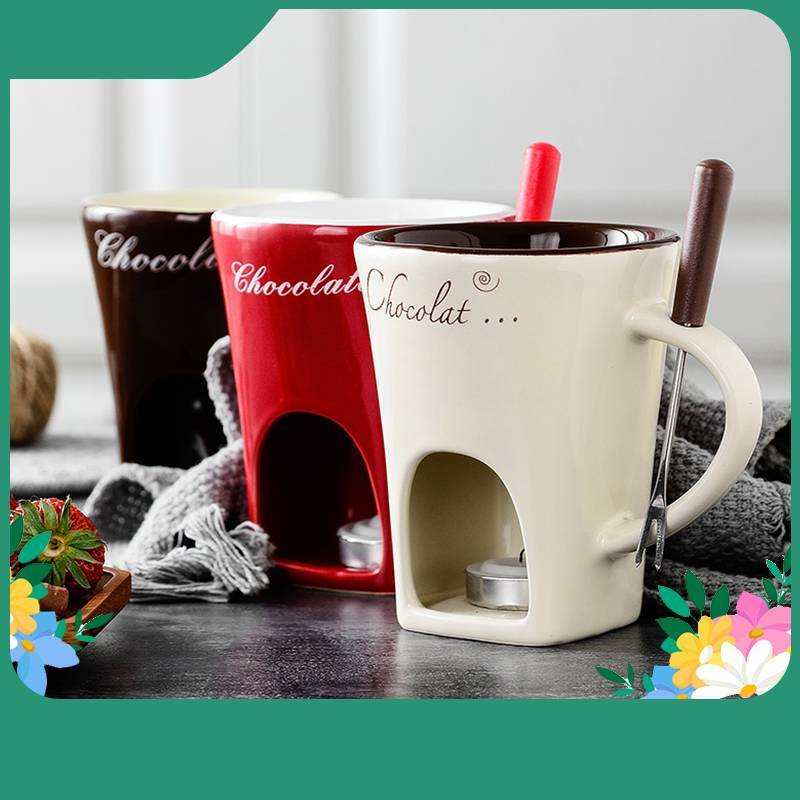 Mini Fondue Mug Set - Personal Chocolate & Cheese Melter