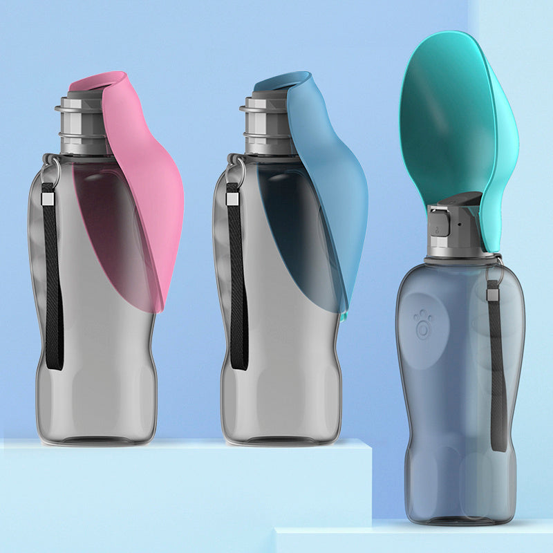800ml Leakproof Dog Water Bottle with Foldable Bowl