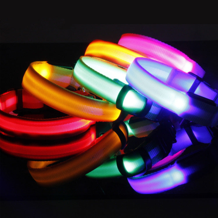 LED Safety Dog Collar - Rechargeable Light-Up Pet Collar