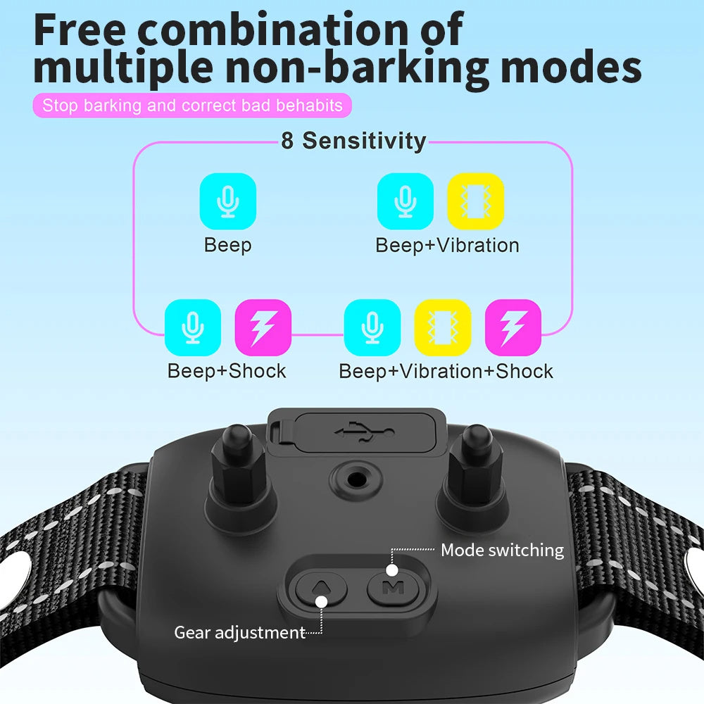 Smart Anti-Bark Dog Collar - Rechargeable & Waterproof