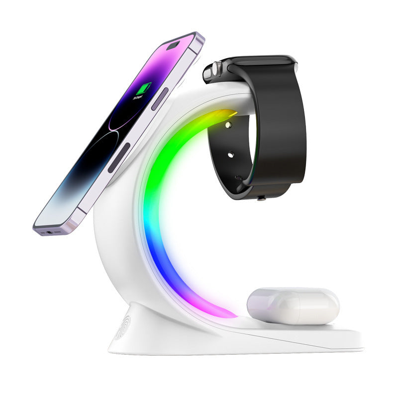 4-in-1 Magnetic Wireless Charging Station with Atmosphere Light