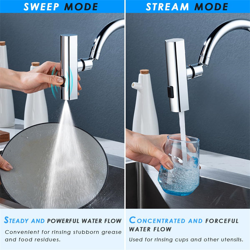 Multifunctional Kitchen Faucet with Waterfall & Rotating Nozzle