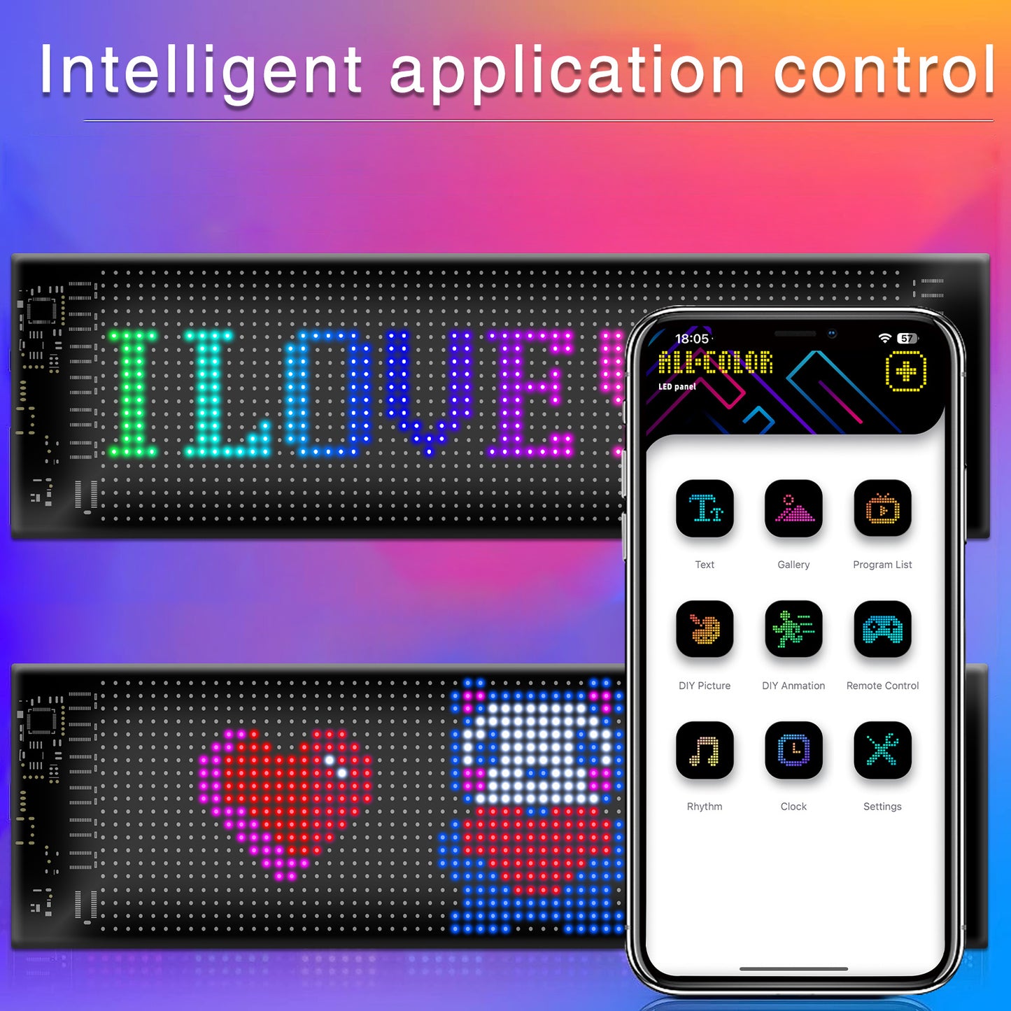 14" Programmable Pixel Panel with Preloaded Animations