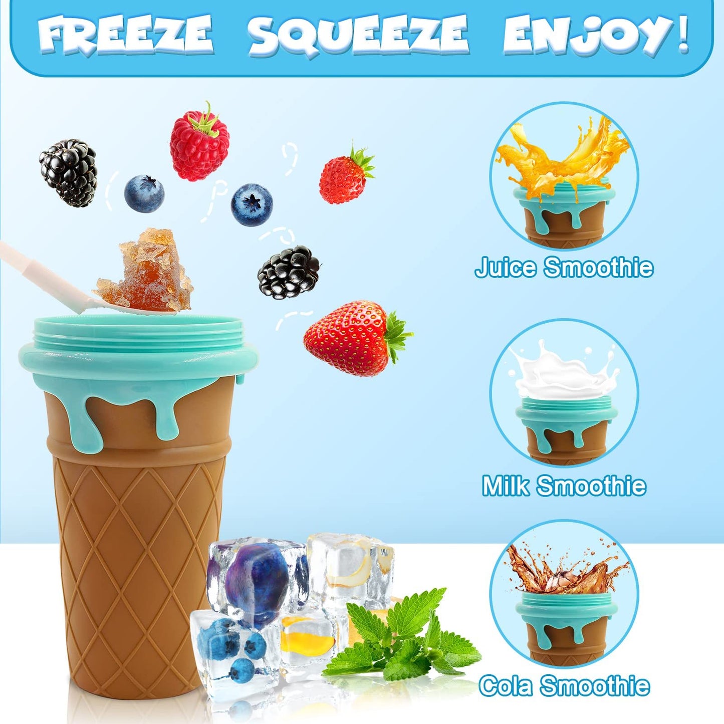 500ml Magic Slushy Cup – Quick-Freeze Smoothie & Ice Cream Maker