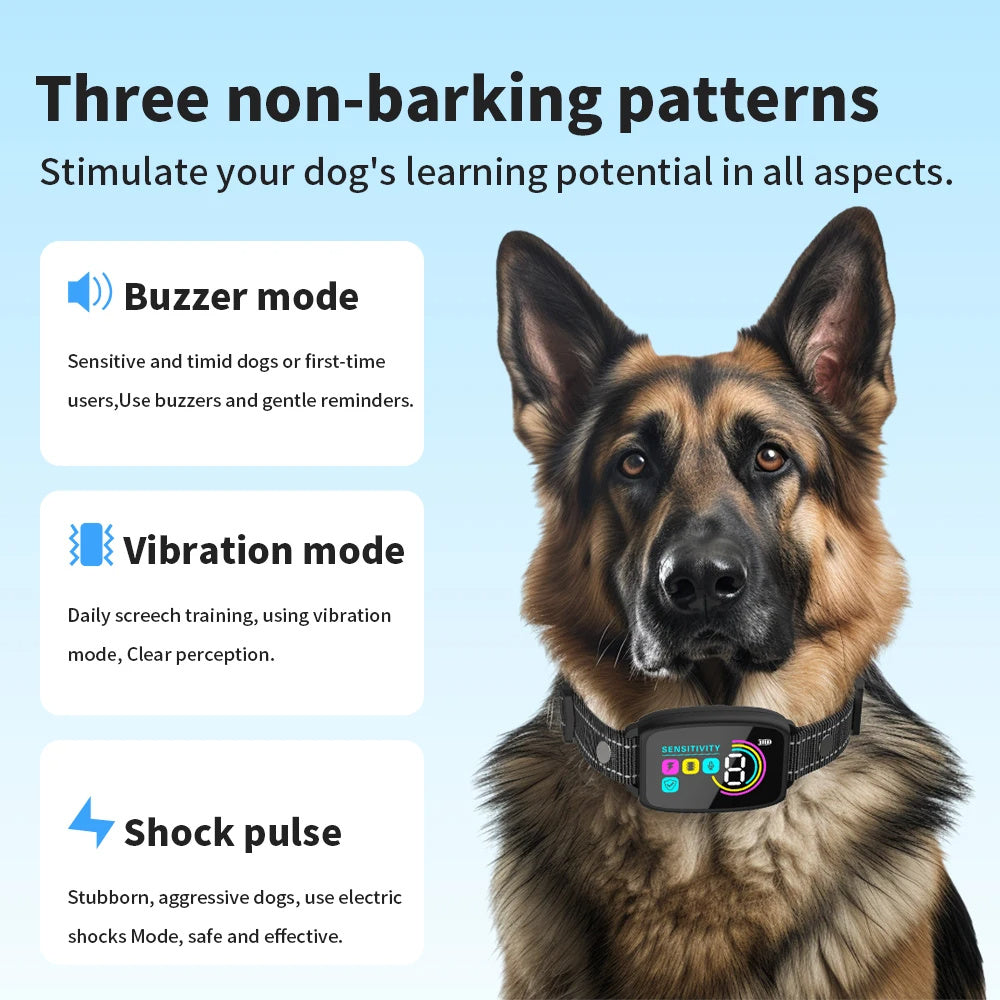 Smart Anti-Bark Dog Collar - Rechargeable & Waterproof