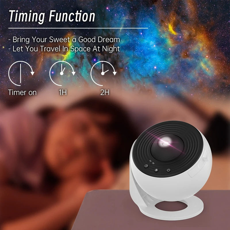 360° Rotating Galaxy Night Light Projector – Starry Sky & Planetarium Lamp