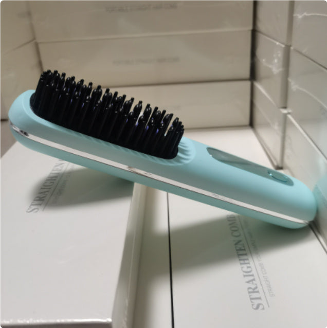 Wireless Hair Straightener Brush - Portable 2-in-1 Hot Comb