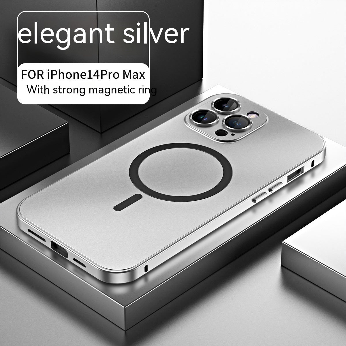 Magnetic Single-Sided Spring Fastener Phone Case with Lens Protector – Anti-Wear & Heat Dissipation