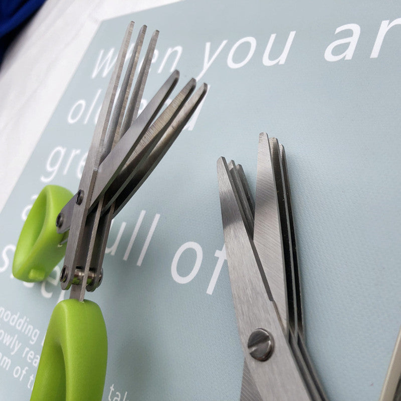 Multi-Layer Herb Scissors – Stainless Steel Green Onion & Spice Cutter
