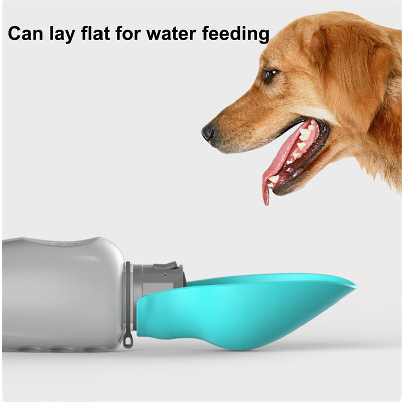800ml Leakproof Dog Water Bottle with Foldable Bowl