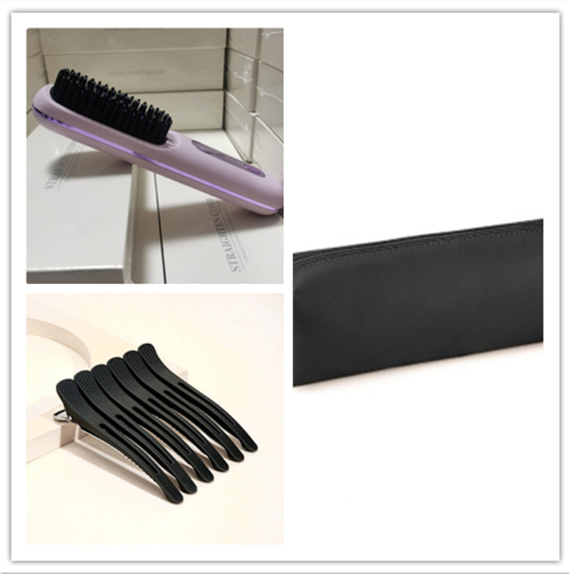 Wireless Hair Straightener Brush - Portable 2-in-1 Hot Comb