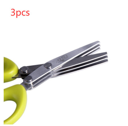 Multi-Layer Herb Scissors – Stainless Steel Green Onion & Spice Cutter