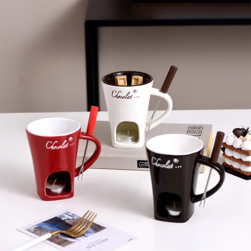 Mini Fondue Mug Set - Personal Chocolate & Cheese Melter