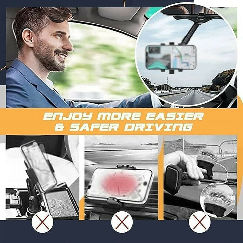 Universal Car Phone Mount - Rearview Mirror Holder