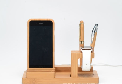 Bamboo Charging Station - Phone & Apple Watch Stand