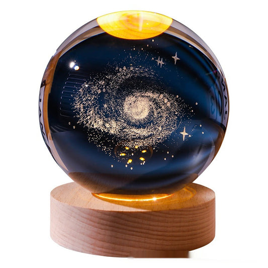 Luminous 3D Inner-Carved Crystal Ball Night Lamp – Glowing Decorative Light