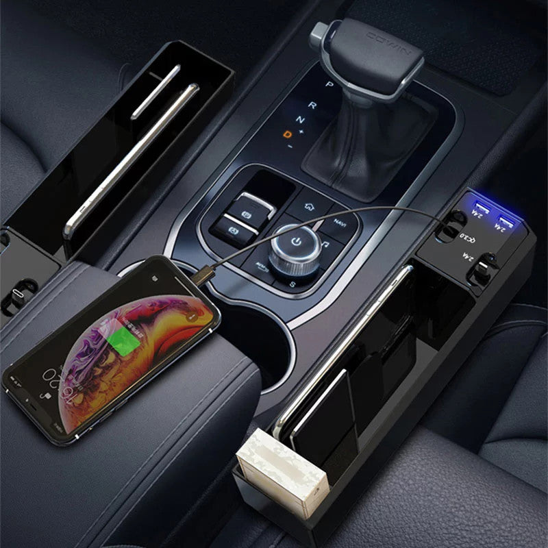 Smart Car Gap Organizer with USB Cable