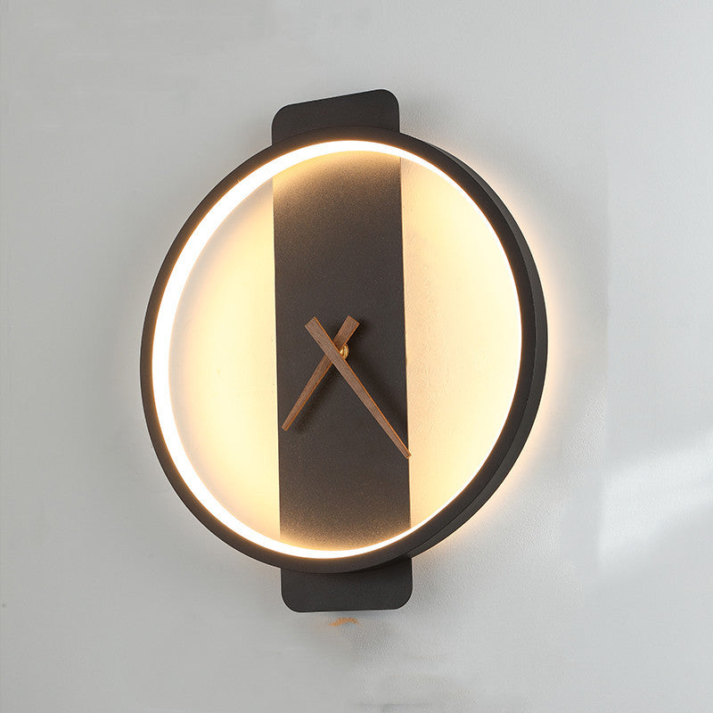 Nordic LED Wall Lamp with Clock Design