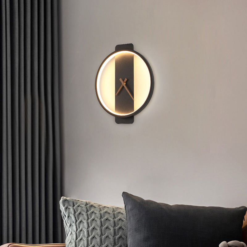 Nordic LED Wall Lamp with Clock Design