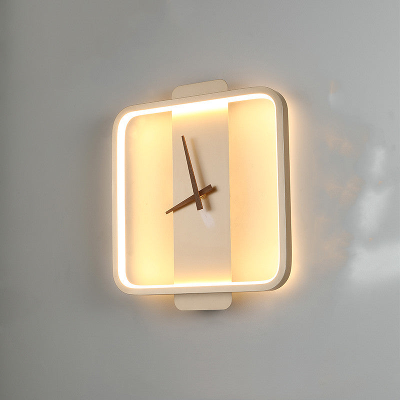 Nordic LED Wall Lamp with Clock Design