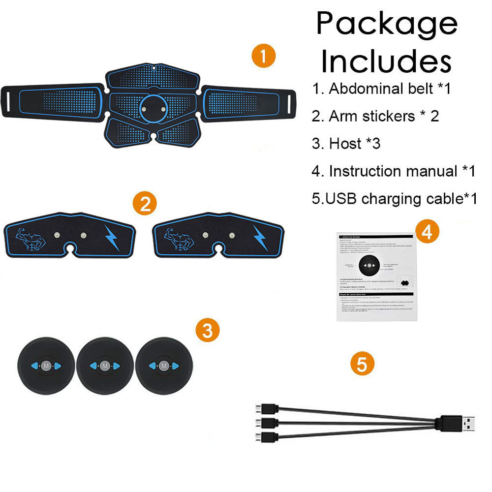 EMS Abdominal Muscle Trainer – USB Rechargeable Fat Burning & Body Sculpting Device