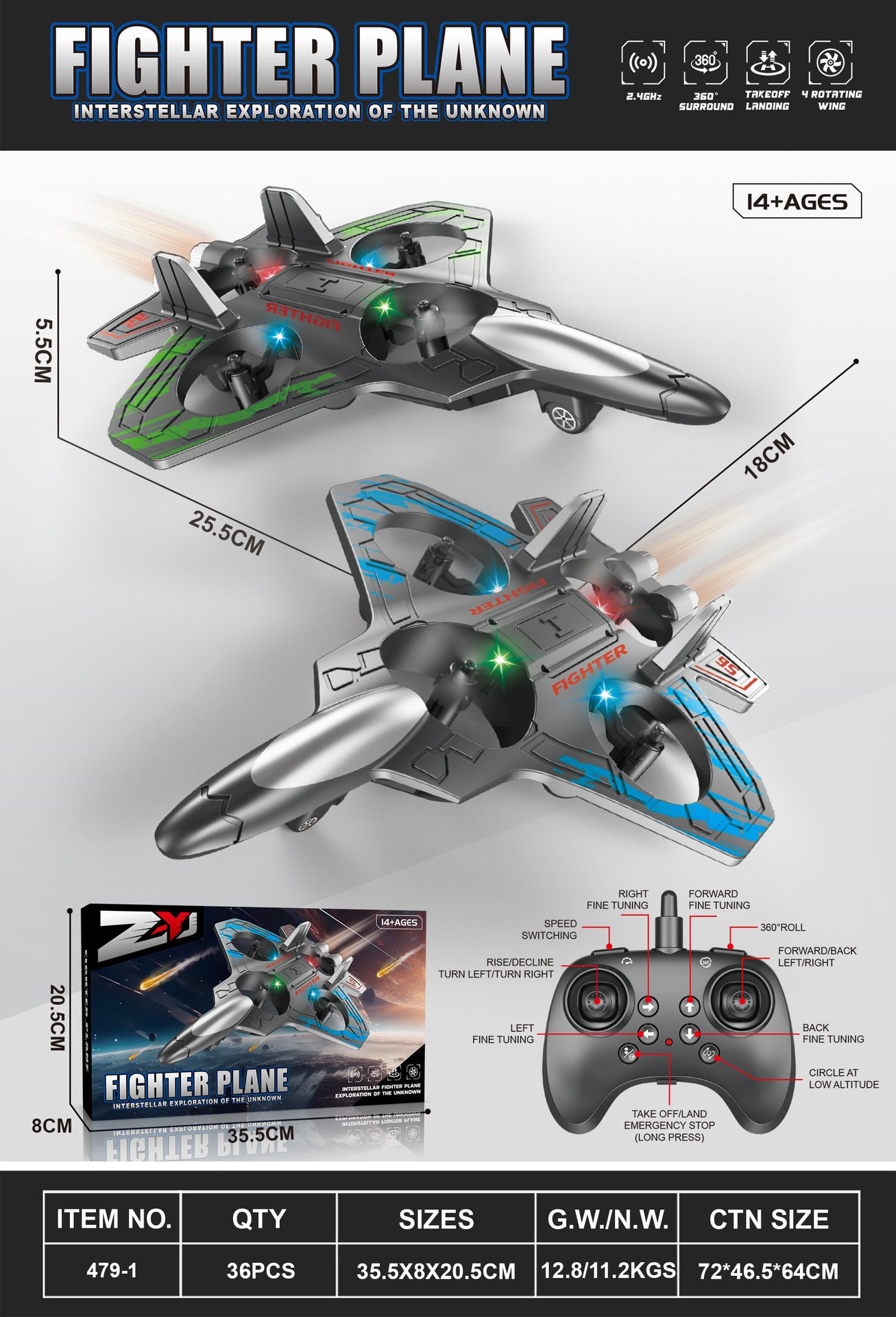 LED Light Drone - Colorful Flying Quadcopter