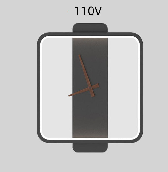 Nordic LED Wall Lamp with Clock Design