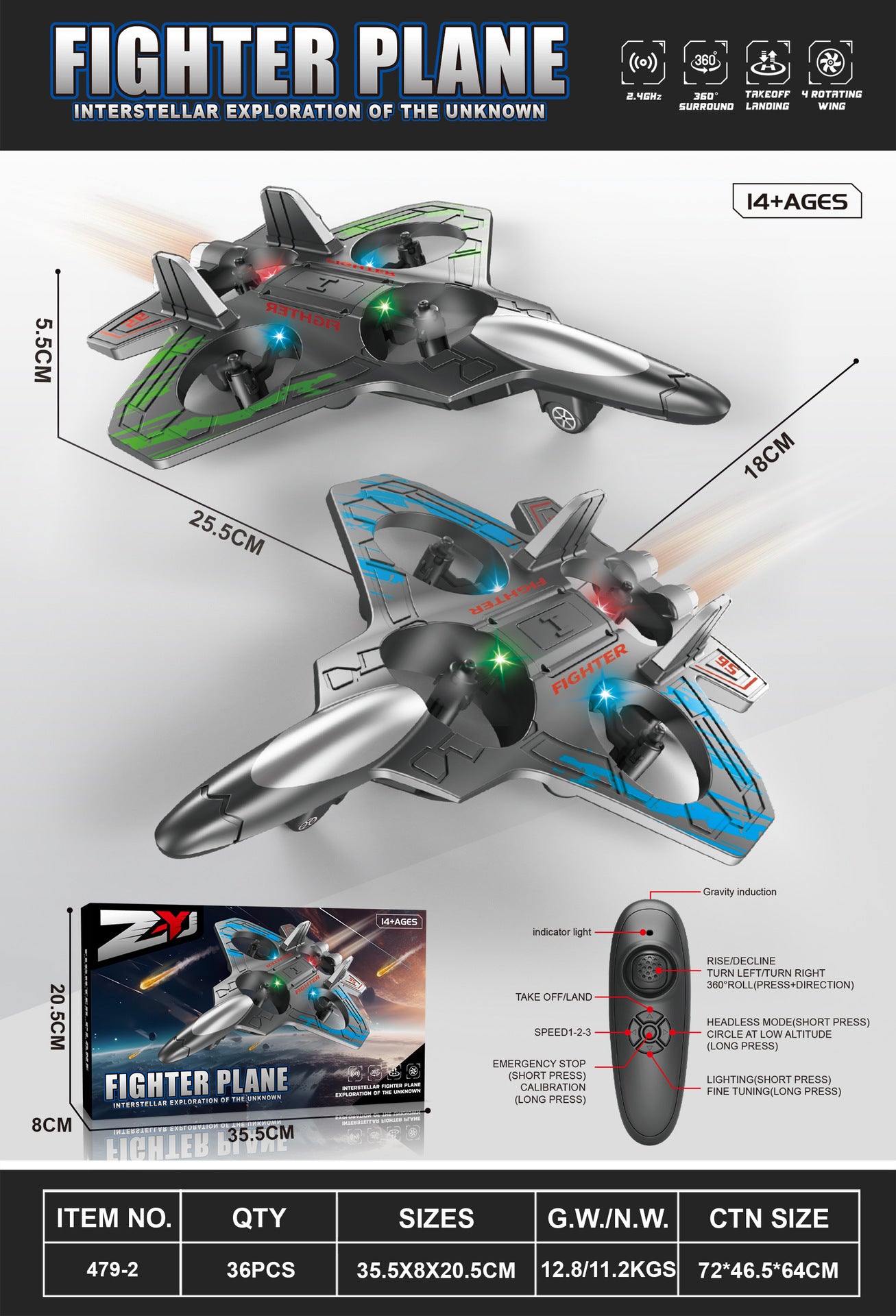 LED Light Drone - Colorful Flying Quadcopter