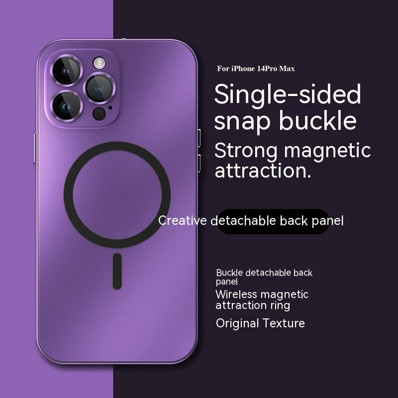 Magnetic Single-Sided Spring Fastener Phone Case with Lens Protector – Anti-Wear & Heat Dissipation