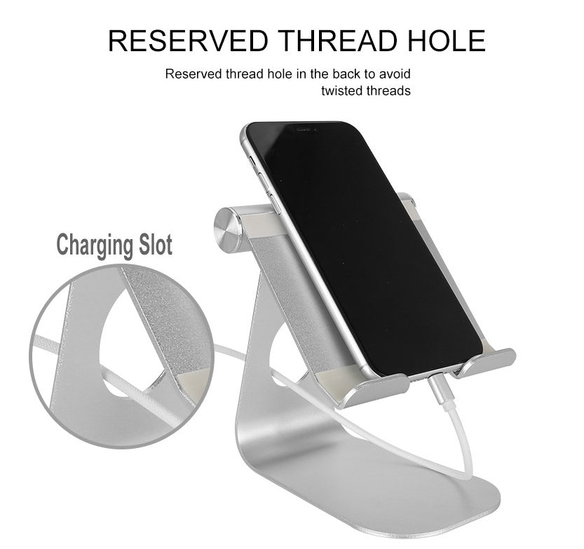 Adjustable Tablet Stand for iPad, iPhone & Tablets 4-13" – Sturdy and Rubber-Protected