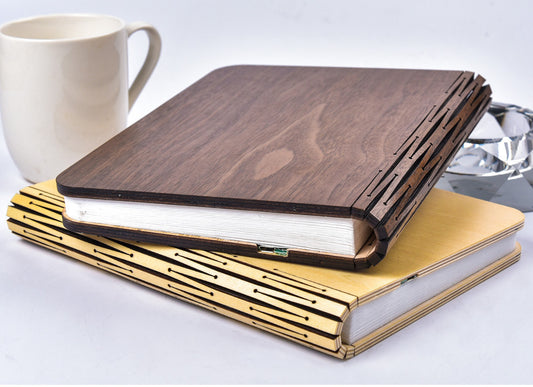 Wooden Book Light - USB Rechargeable LED Reading Lamp