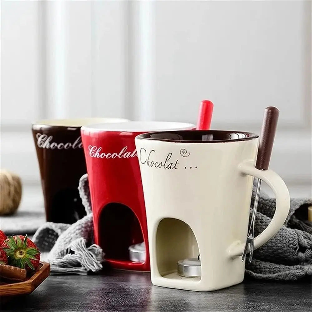 Mini Fondue Mug Set - Personal Chocolate & Cheese Melter