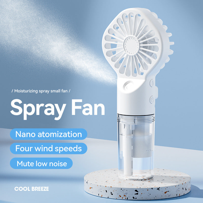 4-Speed Portable Mist Spray Fan – USB Rechargeable & Handheld
