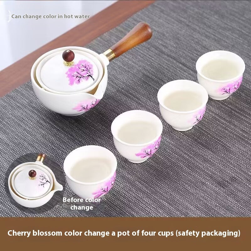 Kung Fu Tea Set Side Handle One Pot Four Cups