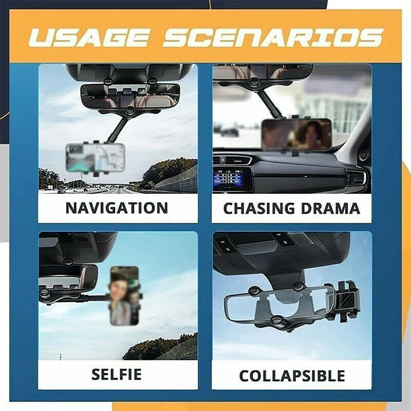 Universal Car Phone Mount - Rearview Mirror Holder