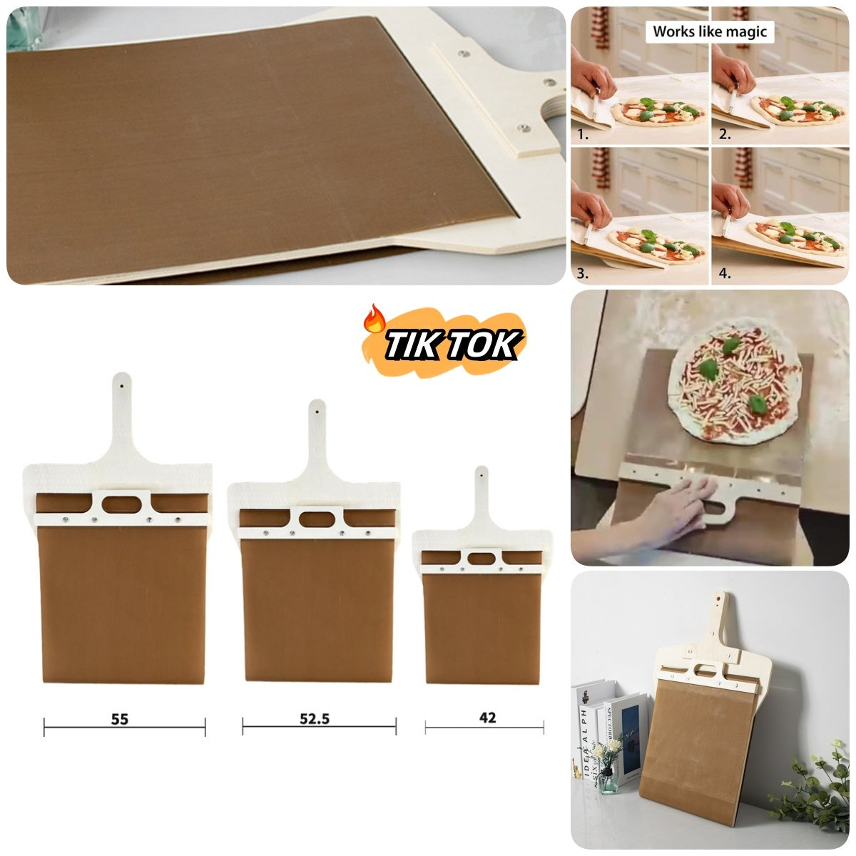 Sliding Pizza Peel Set - 3 Sizes