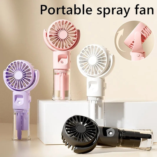 4-Speed Portable Mist Spray Fan – USB Rechargeable & Handheld