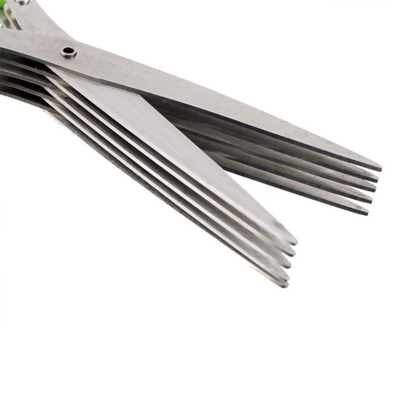 Multi-Layer Herb Scissors – Stainless Steel Green Onion & Spice Cutter