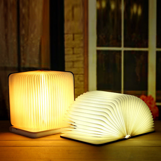 Modern Rechargeable Bedside Lamp – Folding, Turnable White & Warm Light Lamp