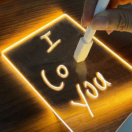 LED Creative Message Board Night Lamp with Pen