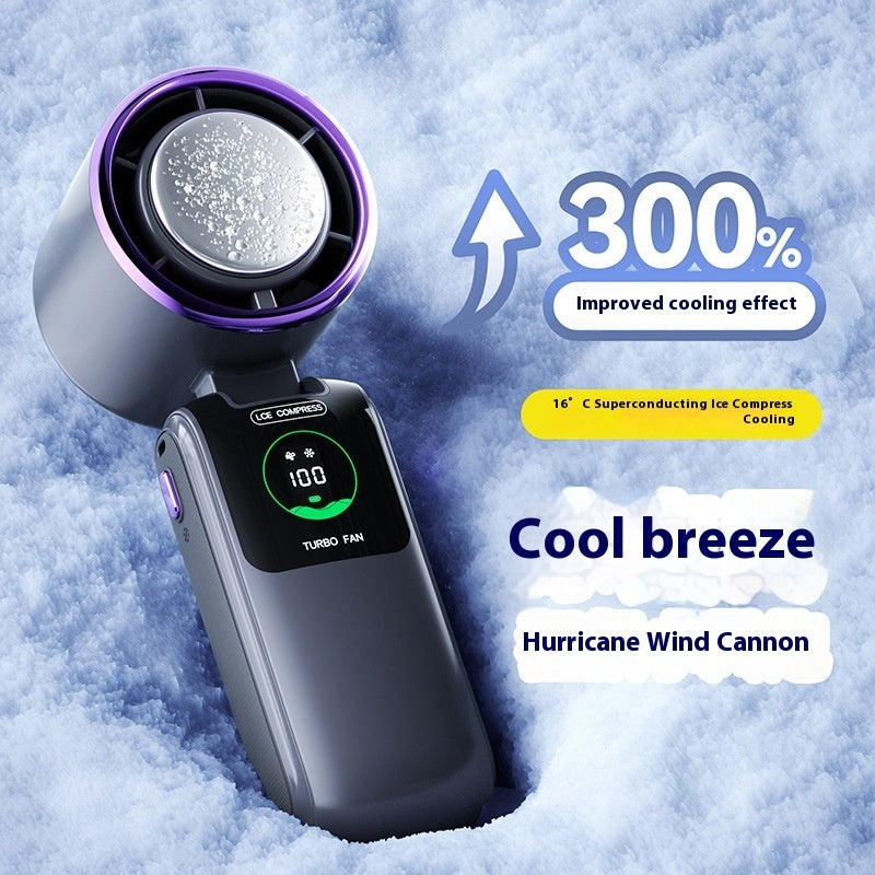 Portable High-Speed Folding Mini Fan with Ice Pack – Adjustable & Wearable