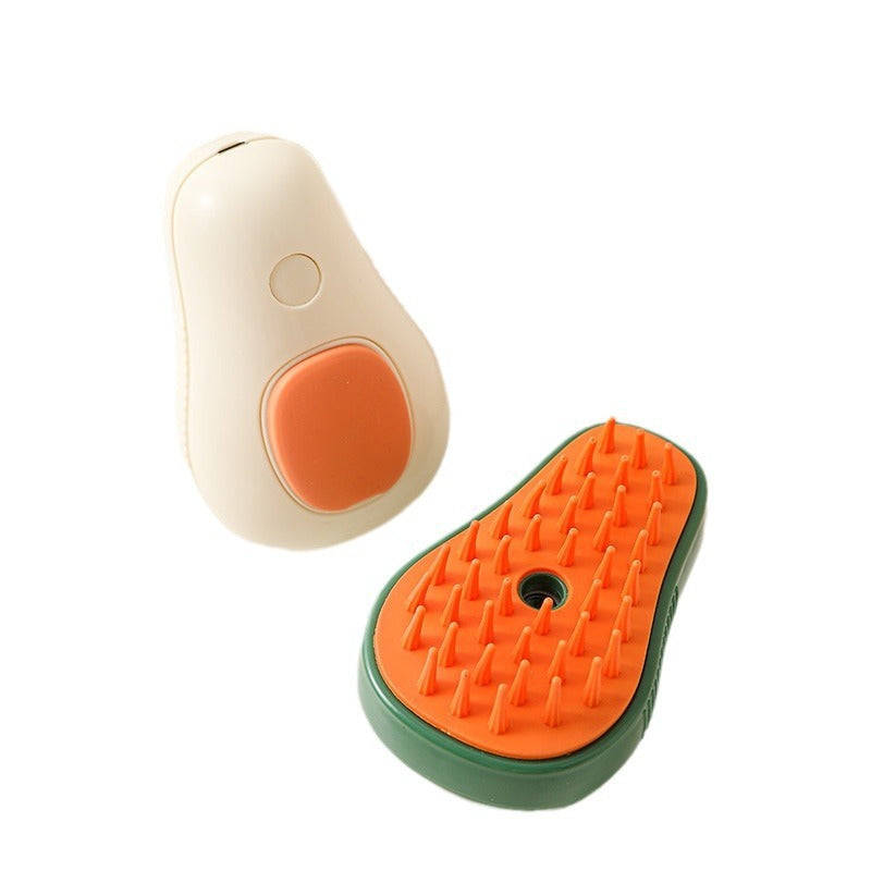 Electric Self-Cleaning Steamy Cat Brush – Avocado Shaped Pet Grooming Comb for Cats & Dogs