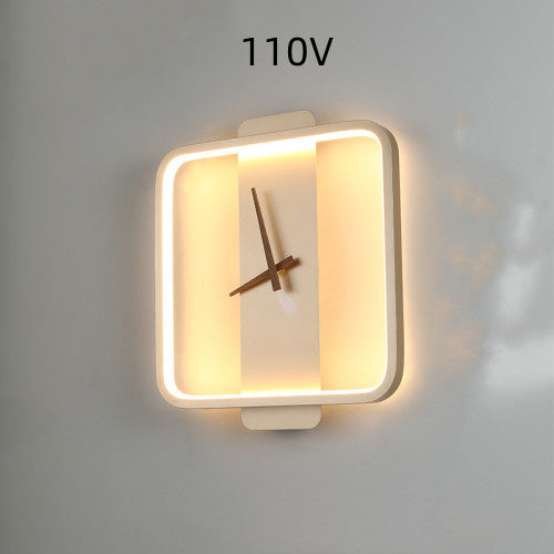 Nordic LED Wall Lamp with Clock Design